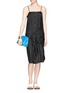 Detail View - Click To Enlarge - T BY ALEXANDER WANG - Sleeve waist tie silk camisole dress