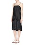 Figure View - Click To Enlarge - T BY ALEXANDER WANG - Sleeve waist tie silk camisole dress