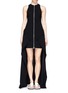 Detail View - Click To Enlarge - T BY ALEXANDER WANG - Pant bottom zip crepe wrap dress
