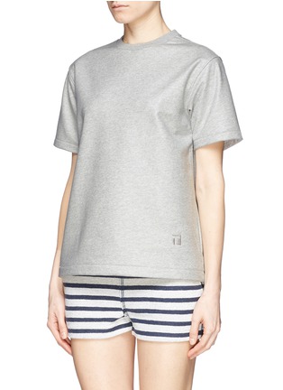 Front View - Click To Enlarge - T BY ALEXANDER WANG - Coated cotton terry T-shirt