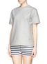 Front View - Click To Enlarge - T BY ALEXANDER WANG - Coated cotton terry T-shirt