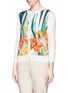 Front View - Click To Enlarge - ST. JOHN - Floral print panel cardigan