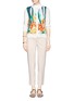 Figure View - Click To Enlarge - ST. JOHN - Floral print panel cardigan
