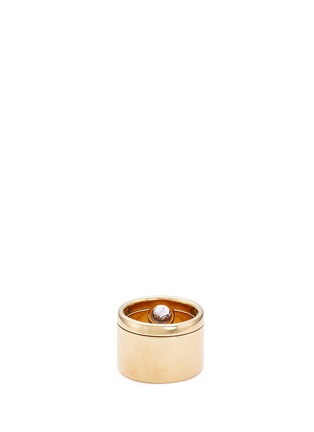 Figure View - Click To Enlarge - JACQUELINE RABUN - 'We' diamond 18k gold stackable ring