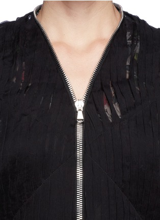 Detail View - Click To Enlarge - MC Q - 'Festival Floral' zip waist shirred chiffon blouse