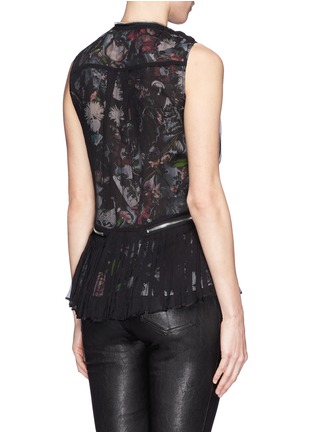 Back View - Click To Enlarge - MC Q - 'Festival Floral' zip waist shirred chiffon blouse