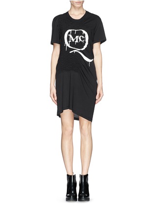 Main View - Click To Enlarge - MC Q - Paint drip logo print smock T-shirt dress