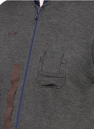 Detail View - Click To Enlarge - KOLOR - Contrast collar zip T-shirt