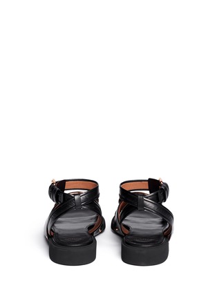 Back View - Click To Enlarge - GIVENCHY - Square buckle leather sandals