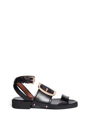 Main View - Click To Enlarge - GIVENCHY - Square buckle leather sandals