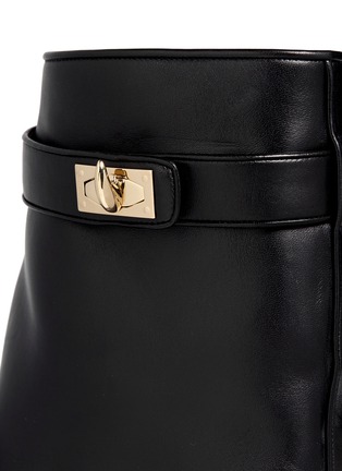 Detail View - Click To Enlarge - GIVENCHY - Shark tooth turn lock leather wedge boots