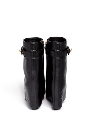 Back View - Click To Enlarge - GIVENCHY - Shark tooth turn lock leather wedge boots