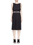 Figure View - Click To Enlarge - ALEXANDER WANG - Logo eyelet embroidery pleat skirt