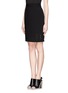 Front View - Click To Enlarge - ALEXANDER WANG - Logo eyelet embroidery pencil skirt