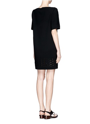 Back View - Click To Enlarge - ALEXANDER WANG - Logo eyelet embroidery dress