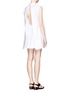 Figure View - Click To Enlarge - ALEXANDER WANG - Open back shirt dress with pleat skirt underlay