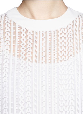 Detail View - Click To Enlarge - ALEXANDER WANG - Logo guipure lace sleeveless top