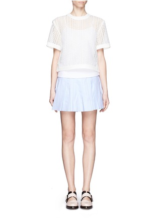 Figure View - Click To Enlarge - ALEXANDER WANG - Logo guipure lace sleeveless top