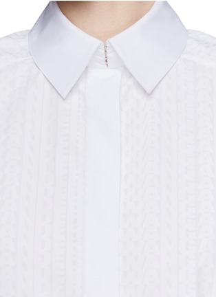 Detail View - Click To Enlarge - ALEXANDER WANG - Tonal logo print boyfriend shirt