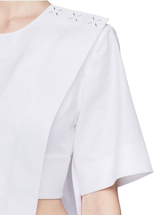 Detail View - Click To Enlarge - ALEXANDER WANG - Asymmetric wrap front top with bralette underlay