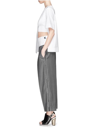 Figure View - Click To Enlarge - ALEXANDER WANG - Asymmetric wrap front top with bralette underlay