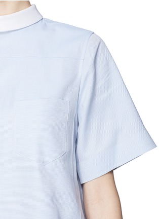 Detail View - Click To Enlarge - ALEXANDER WANG - Open back shirt dress with pleat skirt underlay