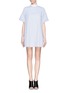 Main View - Click To Enlarge - ALEXANDER WANG - Open back shirt dress with pleat skirt underlay