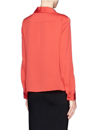 Back View - Click To Enlarge - ARMANI COLLEZIONI - Ruched collar crepe blouse