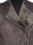 Detail View - Click To Enlarge - ARMANI COLLEZIONI - Shearling asymmetrical zip coat