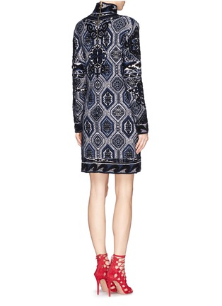 Back View - Click To Enlarge - EMILIO PUCCI - 'Suzani' Turtleneck Knit Dress