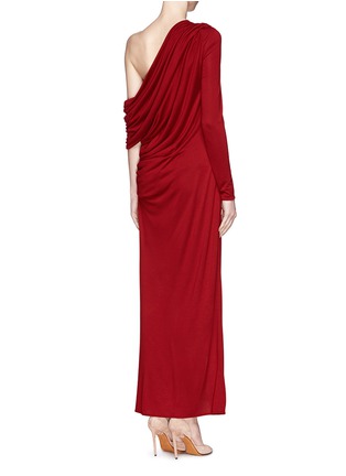 Back View - Click To Enlarge - GIVENCHY - Asymmetric drape jersey gown