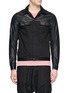 Main View - Click To Enlarge - SIKI IM / DEN IM - Leather panel twill shirt jacket