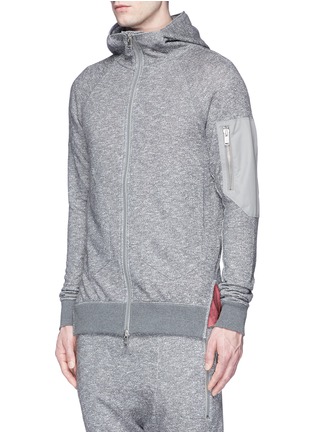 Front View - Click To Enlarge - SIKI IM / DEN IM - Contrast sleeve pocket zip hoodie