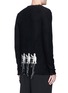 Back View - Click To Enlarge - ZIGGY CHEN - Graphic intarsia raw edge cashmere sweater