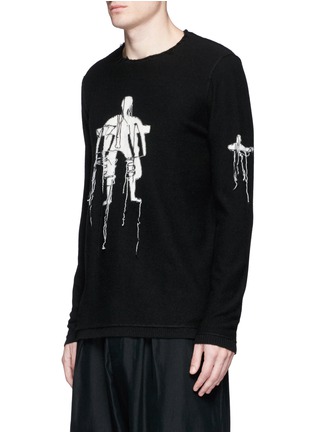 Front View - Click To Enlarge - ZIGGY CHEN - Graphic intarsia cashmere sweater