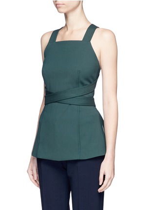 Front View - Click To Enlarge - ROSETTA GETTY - Wrapround crossback sash apron crepe top