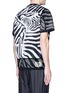 Back View - Click To Enlarge - 72896 - Zebra print mesh overlay T-shirt