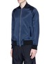 Front View - Click To Enlarge - ATHLETIC PROPULSION LABS - 'The Perfect' stretch satin bomber jacket