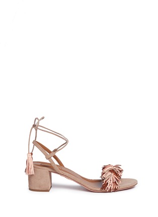 Main View - Click To Enlarge - AQUAZZURA - Wild Thing 50' fringe suede sandals
