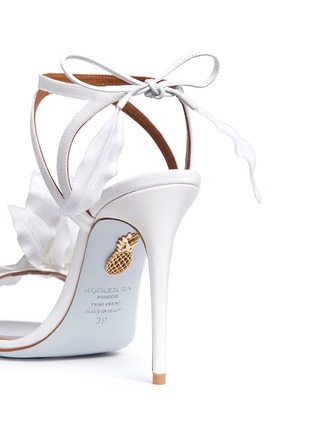 Detail View - Click To Enlarge - AQUAZZURA - 'Floral' 3D satin floral bridal sandals