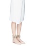 Figure View - Click To Enlarge - AQUAZZURA - 'Hello Lover' metallic anklet leather flats