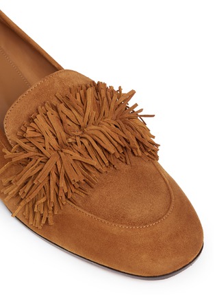 Detail View - Click To Enlarge - AQUAZZURA - 'Wild' fringe band suede loafers