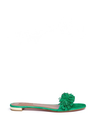Main View - Click To Enlarge - AQUAZZURA - 'Wild Thing' fringe suede slide sandals