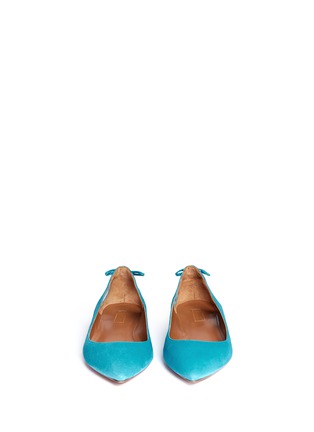Front View - Click To Enlarge - AQUAZZURA - 'Forever Marilyn' tassel suede flats