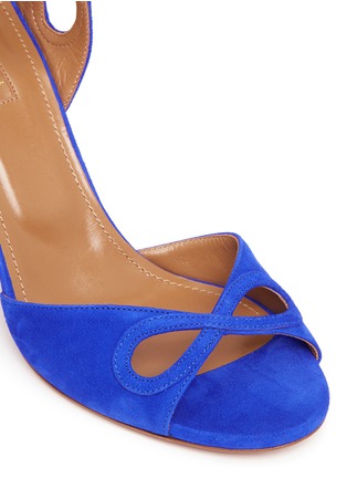 Detail View - Click To Enlarge - AQUAZZURA - 'Vera' eyelet block heel suede sandals