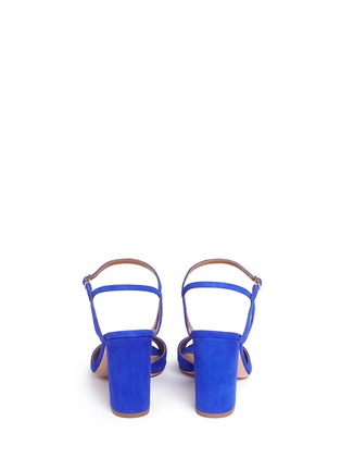 Back View - Click To Enlarge - AQUAZZURA - 'Vera' eyelet block heel suede sandals