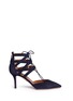 Main View - Click To Enlarge - AQUAZZURA - 'Belgravia 75' caged suede pumps