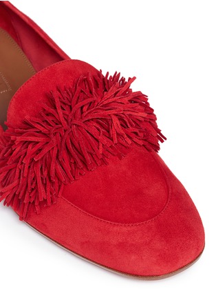 Detail View - Click To Enlarge - AQUAZZURA - 'Wild' fringe band suede loafers