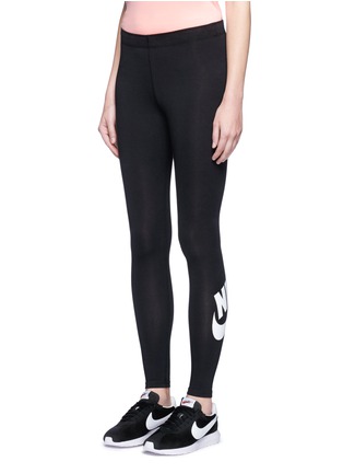 Front View - Click To Enlarge - NIKE - 'Sportswear Leg-A-See' Swoosh logo performance leggings