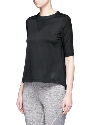 Front View - Click To Enlarge - NIKE - 'Sportswear Bonded' mesh sleeve cotton T-shirt